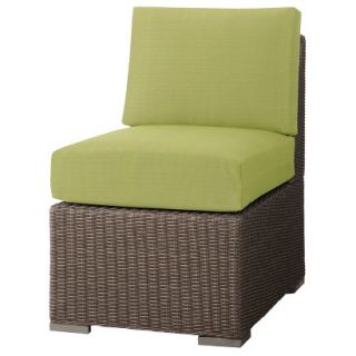 Outdoor Patio Furniture Threshold Lime Green Wicker Sectional Armless Chair,
