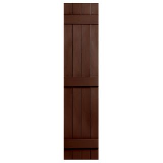 Severe Weather 2 Pack Brown Board and Batten Vinyl Exterior Shutters (Common 59 in x 14 in; Actual 59 in x 14.31 in)