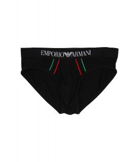 Emporio Armani Italian Flag Stretch Cotton Brief Mens Underwear (Black)