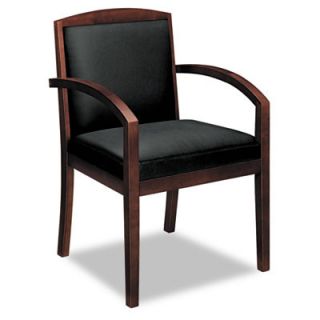 Basyx Leather Chair with Wood Accents BSXVL853XSP11 Wood Finish Mahogany