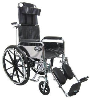 Karman Healthcare KN 880 E Standard Deluxe Reclining Wheelchair with Removable Armrests, Chrome Health & Personal Care