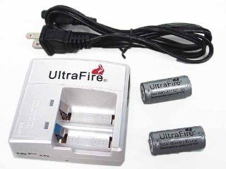 UltraFire 2 pcs 3.6V 880mAh 16340 Protected Battery w/Charger Sports & Outdoors