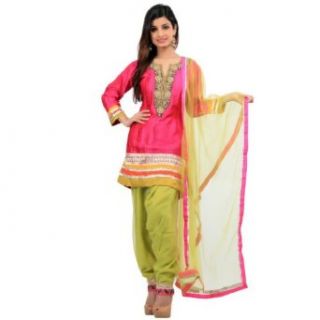 Rani pink patiala suit with antique beadwork by B91 Exclusive World Apparel Clothing
