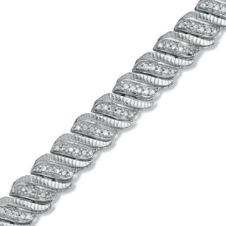 CT. T.W. Diamond Accent Cascading Bracelet in Sterling Silver   7.5