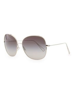 Isabel Marant par Oliver Peoples Daria 62 Oversized Sunglasses, Silver/Gray