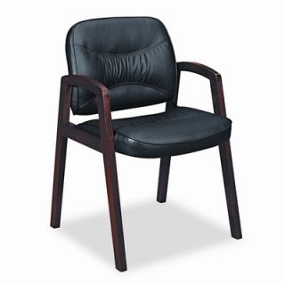 HON VL800 Series Leather Guest Chair with Wood Arms BSXVL803HST11 Finish Mah