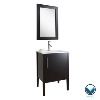 Vigo Vigo 24 inch Maxine Single Bathroom Vanity/ Mirror Black Size Single Vanities