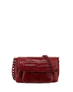 Crocodile Chain Strap Shoulder Bag, Red   Nancy Gonzalez