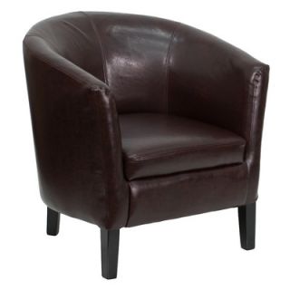 FlashFurniture Leather Barrel Shaped Reception Lounge Chair GO S 11 BN BARREL GG