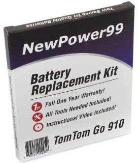 TomTom Go 910 Battery Replacement Kit with Installation Video, Tools, and Extended Life Battery. Electronics