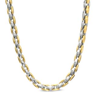 Mens Link Necklace in Polished Two Tone Stainless Steel   24   Zales