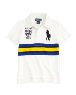 Rugby Collar Big Pony Polo, White, Toddler Boys 2T 3T   Ralph Lauren