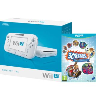 Wii U Console 8GB Basic Pack   White (Includes Family Party 30 Great Games Obstacle Arcade)      Games Consoles
