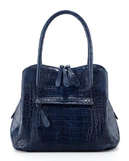 Crocodile Tote Bag, Blue   Nancy Gonzalez