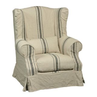 Furniture Classics LTD Linen Striped Wing Chair 73924BL