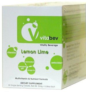 VitaBev 65,000 ORAC Drinkable Effervescent Complete Multivitamin, Lemon Lime Flavor, 30 Daily Packets Health & Personal Care