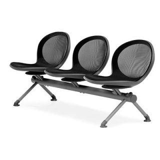 OFM Net Series Mesh Three Chair Beam Seating NB 3 Color Black