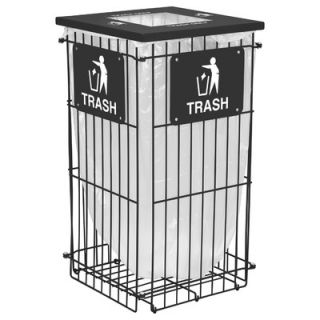 Ex Cell Metal Products Clean Grid Outdoor Recycling Receptacle RGU 1836 T BLK
