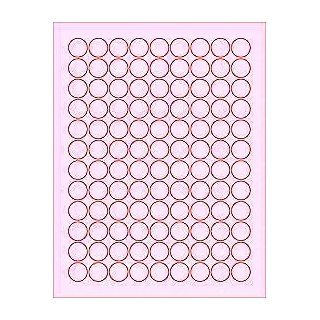 (6 SHEETS) 648 3/4" Blank Round Circle Pink Stickers for Inkjet & Laser Printers. Size 8 1/2"x11" Standard Sheets  Printer Labels 