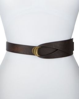 Loop And Hook Faux Leather Belt, Chocolate   BCBGMAXAZRIA