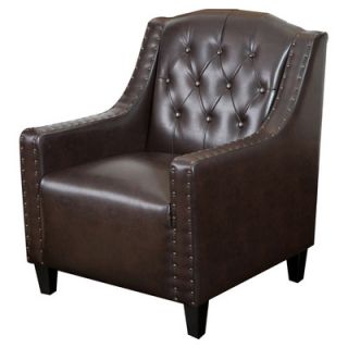 Home Loft Concept Marquise Tufted Leather Club Chair NFN1459 Color Brown