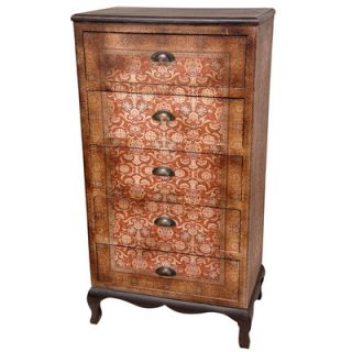 Oriental Furniture Olde Worlde Vintage 5 Drawer Chest LT 5CHEST