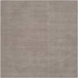 Hand crafted Solid Grey Casual Ridges Wool Rug (99 Square)