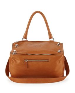 Pandora Waxy Leather Satchel Bag, Camel   Givenchy