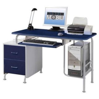 Techni Mobili Dynamic Computer Desk RTA Q328 Finish Blue & Silver