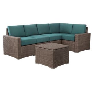 Threshold 6 Piece Turquoise (Blue) Wicker Sectional Patio Furniture Set,