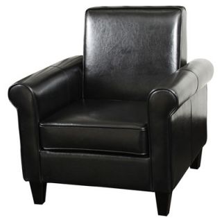 Home Loft Concept Brooks Bonded Leather Club Chair NFN1139 Color Black