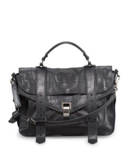 PS1 Medium Satchel Bag, Black   Proenza Schouler