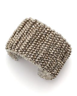 Metallic Beaded Cuff Bracelet   Panacea