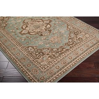 Free form Seafoam Classic Border Rug