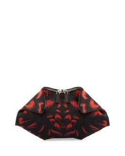 Small Tulip Print De Manta Clutch Bag, Red/Black   Alexander McQueen