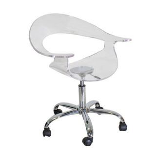 LumiSource Low Back Office Chair CHR TW RUMOR Finish Clear