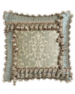 Ruched Silk & Lace Pillow with Onion Trim, 15Sq.   SWEET DREAMS.