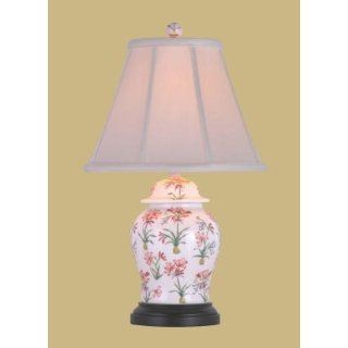 Classic Traditional Formal Quality Lighting   20" Porcelain Floral Jar Oriental Style Fine Table Lamp    