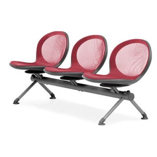 OFM Net Series Mesh Three Chair Beam Seating NB 3 Color Red
