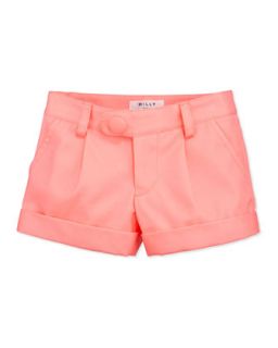 Bow Pocket Shorts, Coral, Sizes 8 10   Milly Minis