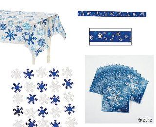 Holiday SNOWFLAKE Decor/WINTER PARTY Decorations/TABLECLOTH/Beverage NAPKINS/Confetti/STREAMERS/CHRISTMAS/OFFICE/SNOW  Other Products  