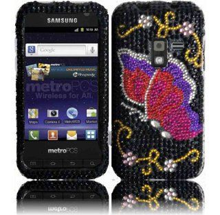 Pink Butterfly Full Diamond Bling Case Cover for Samsung Attain 4G R920 Cell Phones & Accessories
