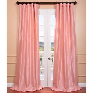 Flamingo Pink Faux Silk Taffeta Curtain Panel