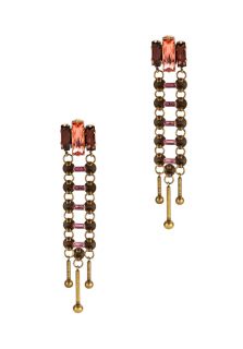 Dannijo KIKI BURGANDY  Jewelry,Womens Pink Antique Gold Long Earrings, Fine Jewelry Dannijo Earrings Jewelry