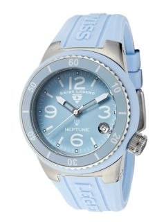 Womens Neptune Light Blue Silicone Watch by Swiss Legend Watches