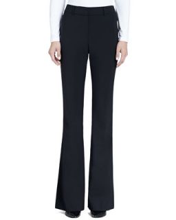 Womens Modern Stretch Tropical Wool Narrow Bootleg Annabel Pants with Pockets  
