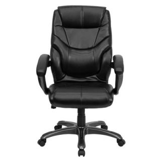 FlashFurniture Leather Executive Chair with Gun Metal Base and Thick Padded A