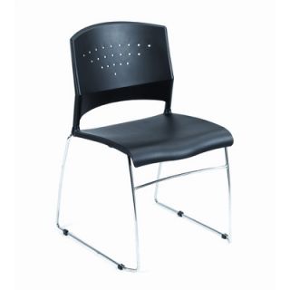 Boss Office Products Fully Assembled Black Plastic Stack Chair B1400   BK   2
