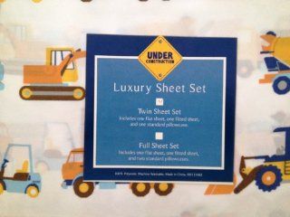 Under Construction Boy's Sheet Set, Full   Childrens Pillowcase And Sheet Sets