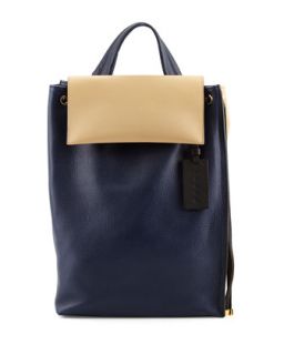Bicolor Leather Shoulder Bag, Navy/Cream   Marni